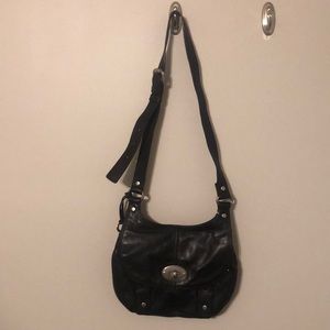 Black Leather Fossil Crossbody Purse